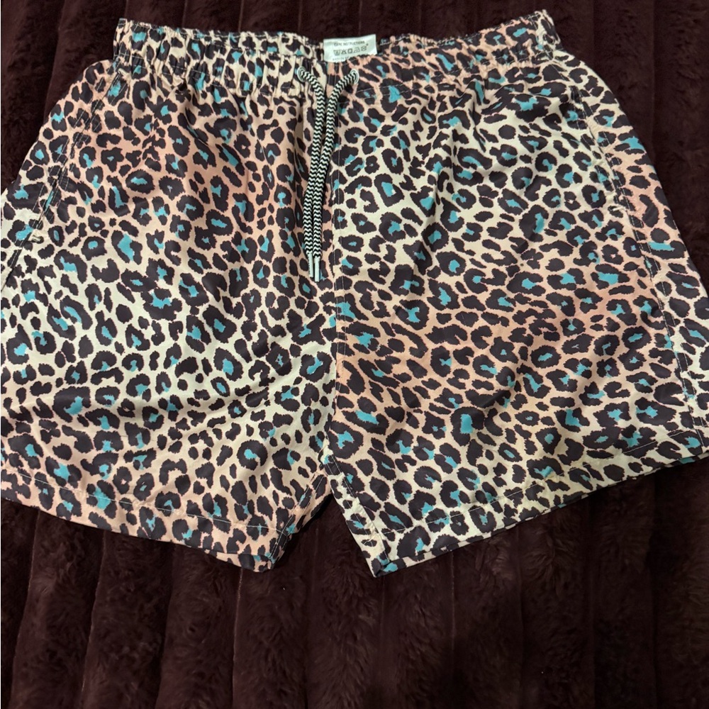 Leopard Print Swim trunks